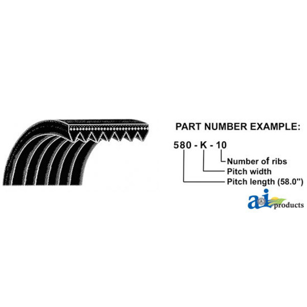 A & I Products Micro-Rib V-Belt (42.5") 9.5" x4" x0.7" A-425K5
